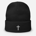 Embroidered Cross Beanie - Sandy Coast Faith