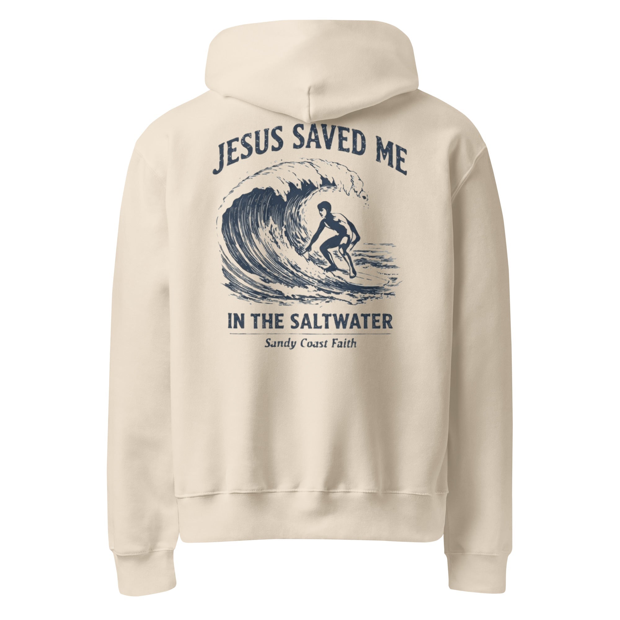 Saved in the Saltwater Hoodie - Sandy Coast Faith