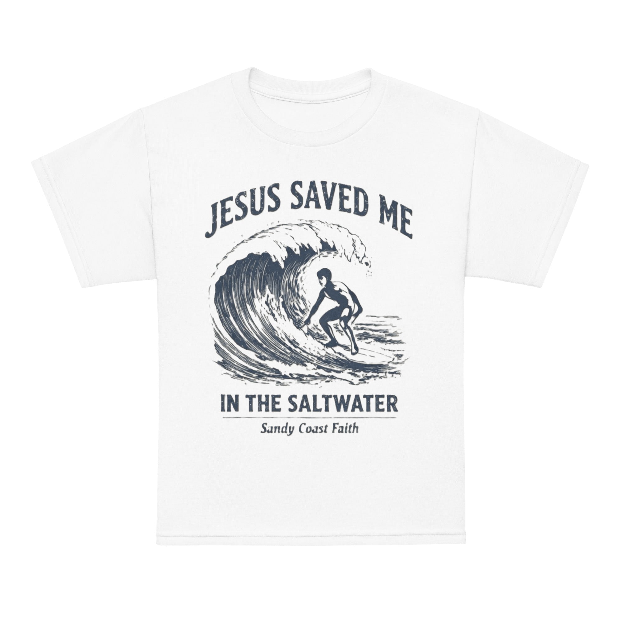Saved in the Saltwater Youth Tee - Sandy Coast Faith